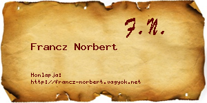 Francz Norbert névjegykártya